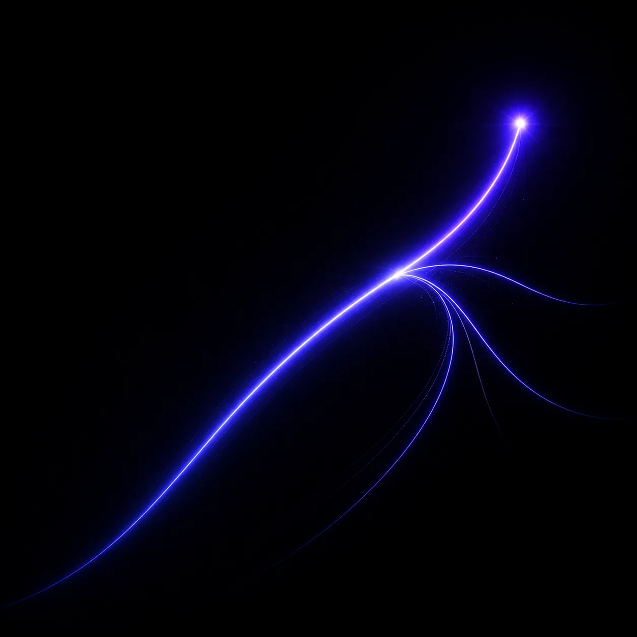 Trajectoire lumineuse structurée représentant l'étape Unchain du programme PURE
